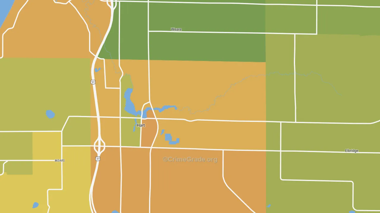 Hart, MI Map of Assault Rates