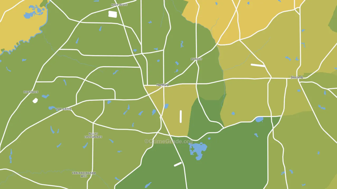 Hartford, AL Map of Assault Rates