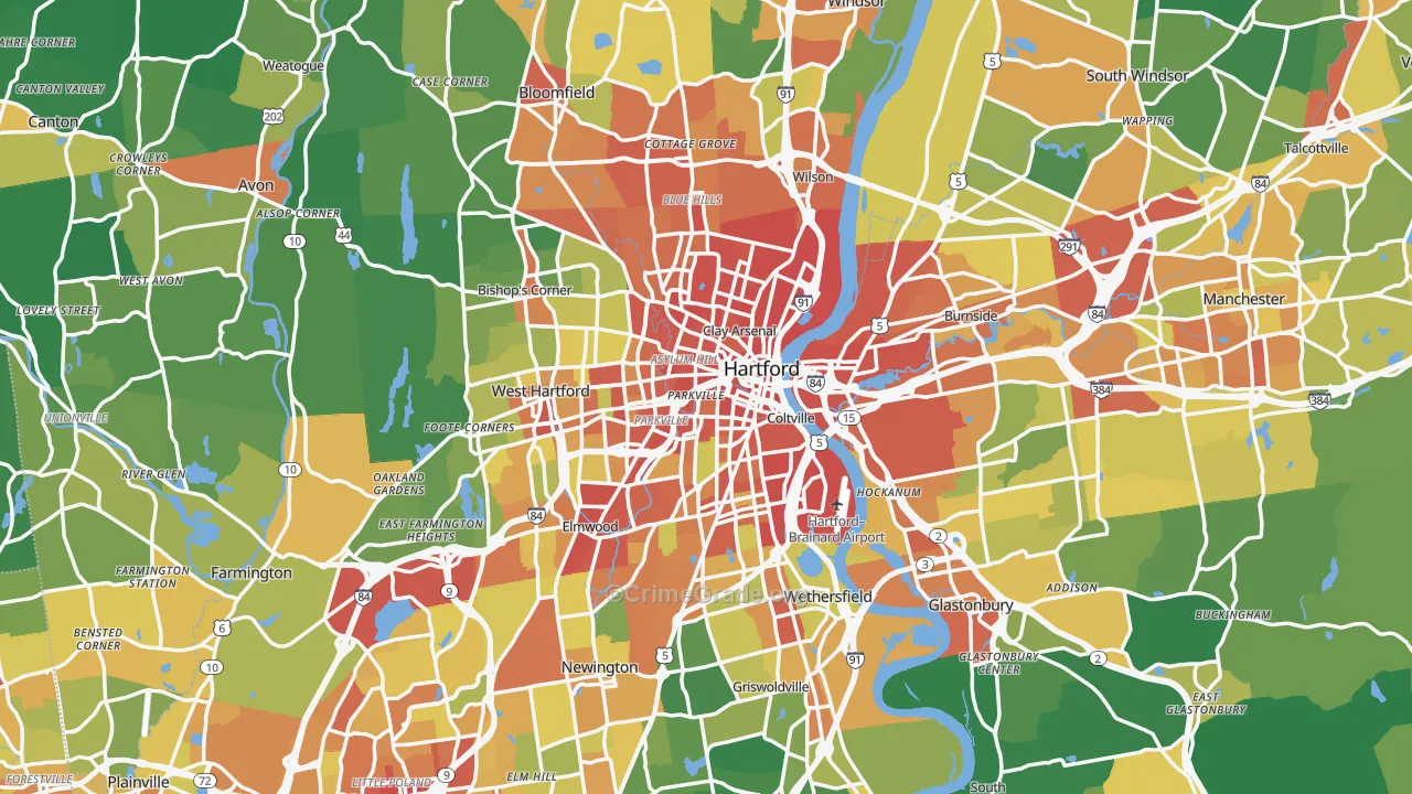 Hartford, CT Map of Assault Rates
