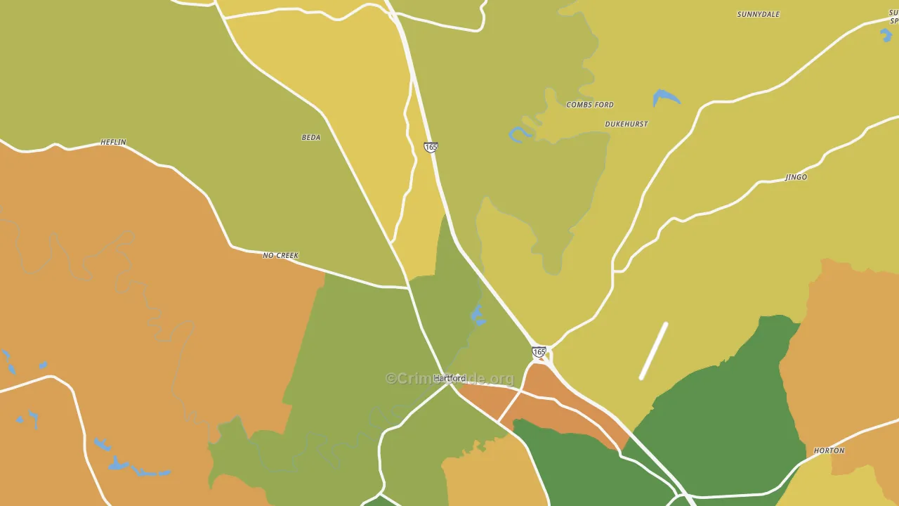 Hartford, KY Map of Assault Rates
