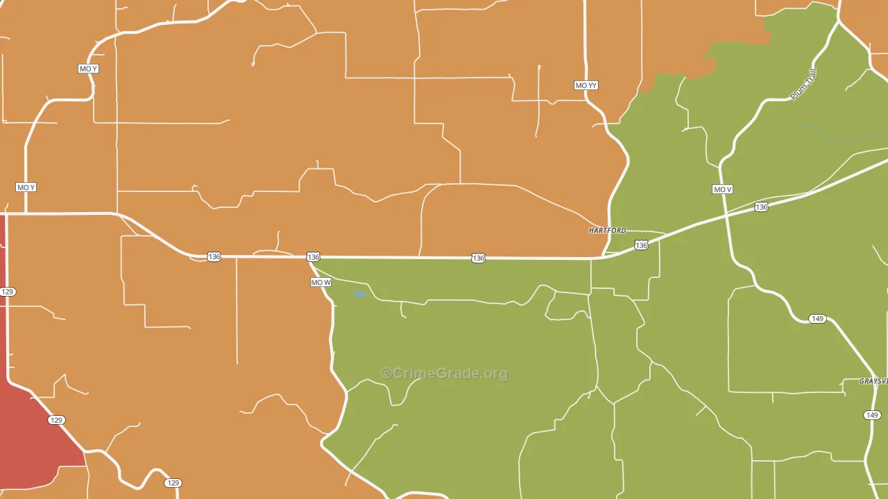Hartford, MO Map of Assault Rates