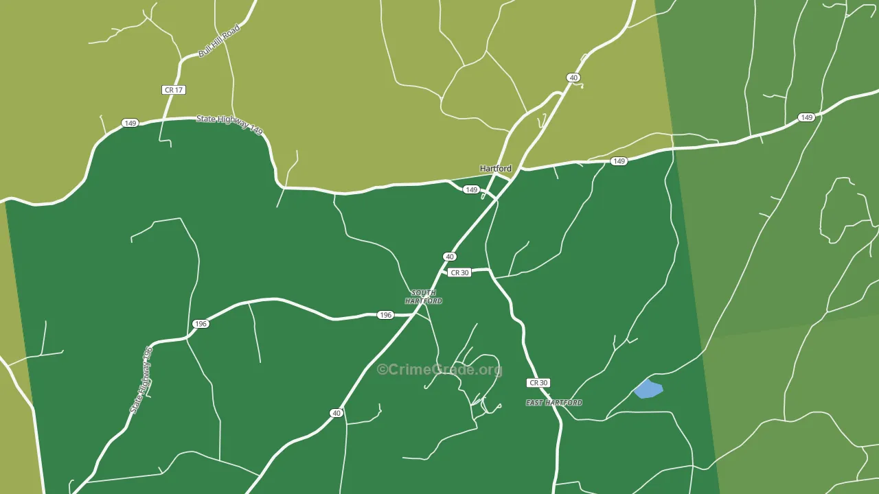 Hartford, NY Map of Assault Rates