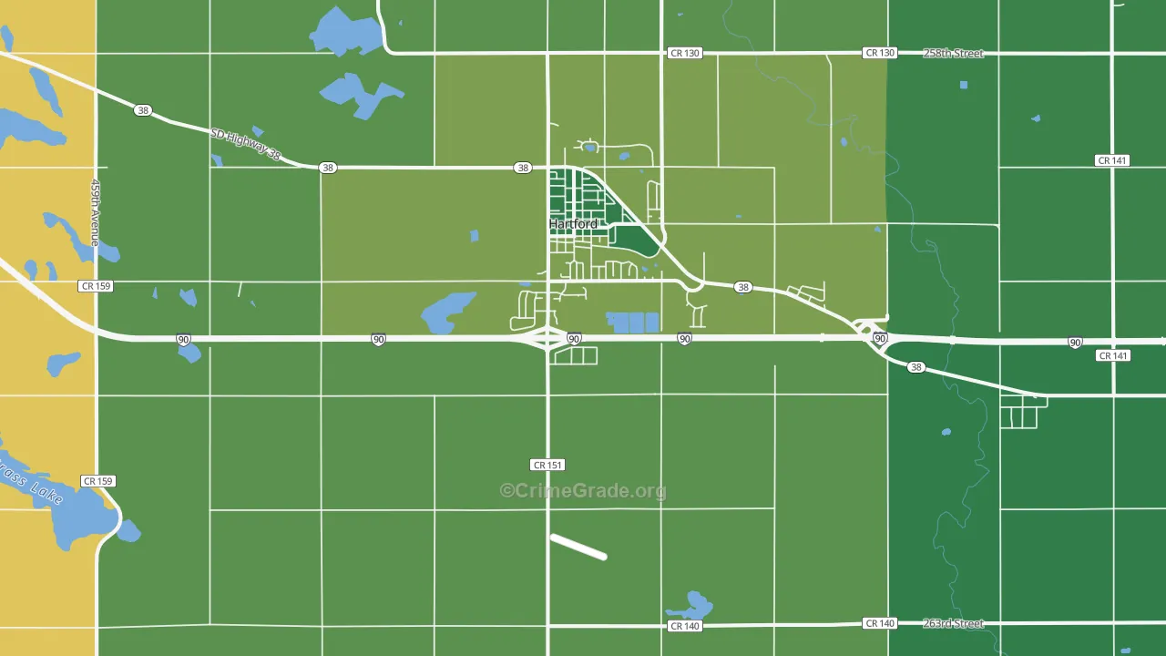 Hartford, SD Map of Assault Rates