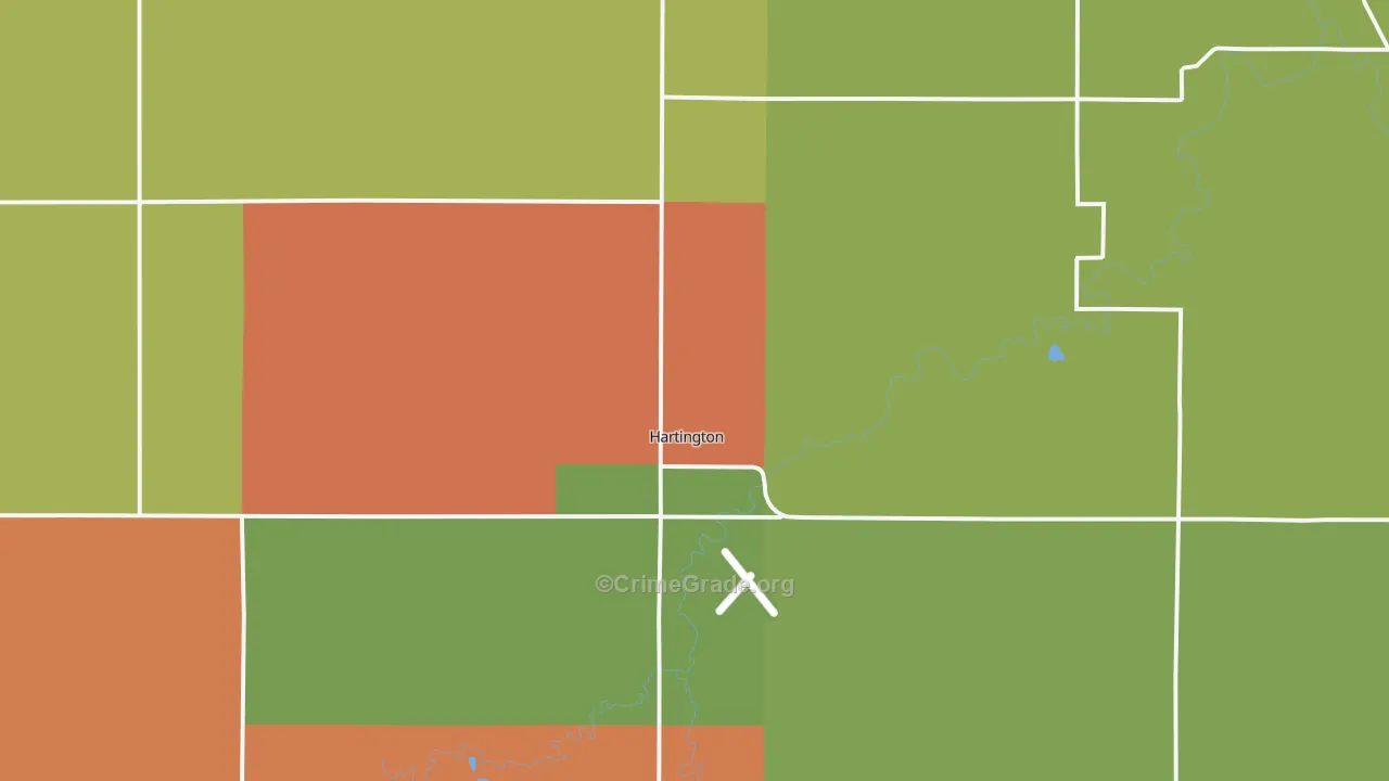 Hartington, NE Map of Assault Rates