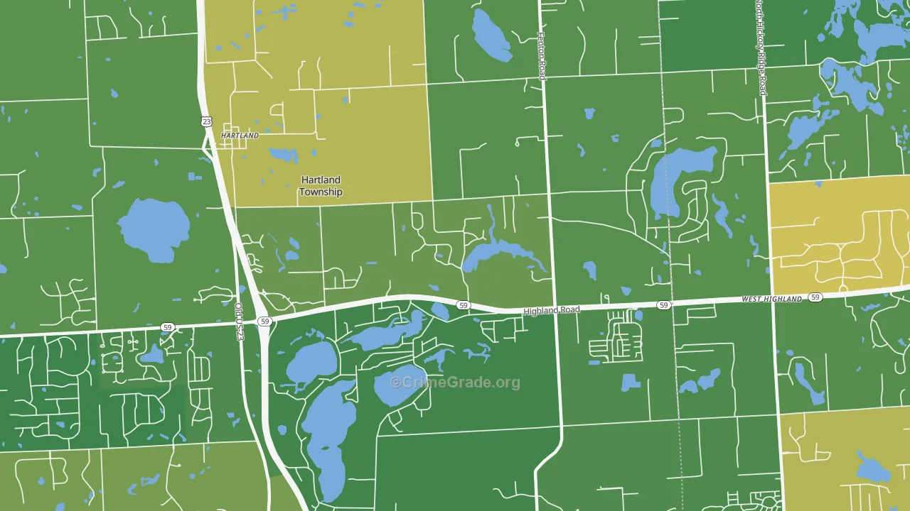 Hartland, MI Map of Assault Rates