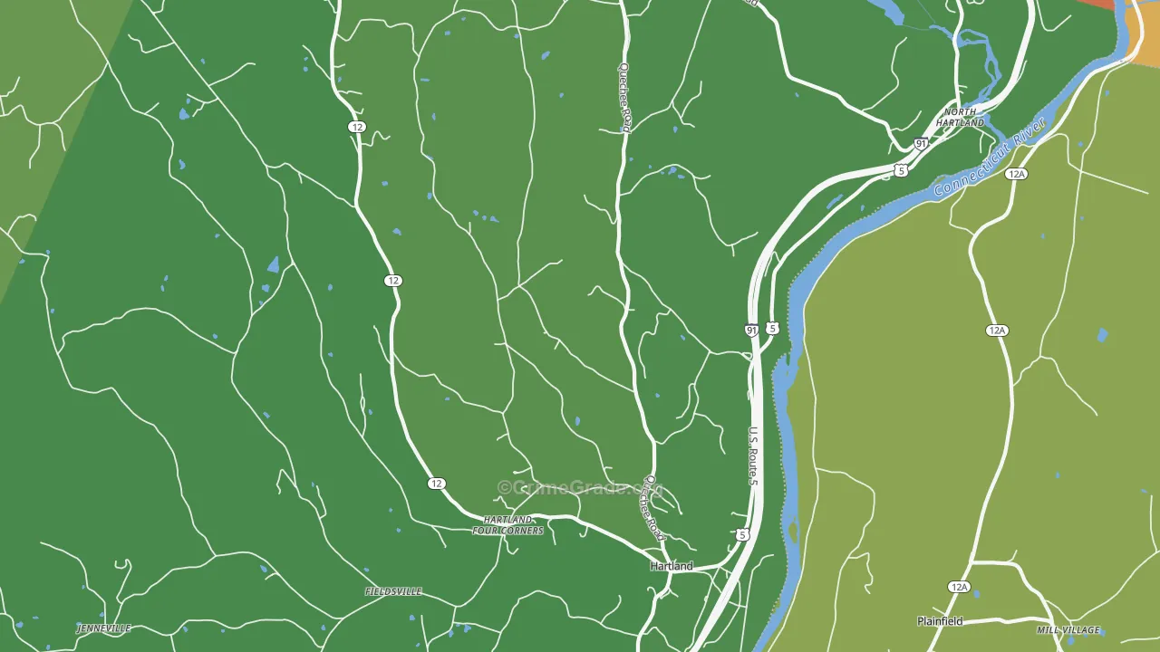 Hartland, VT Map of Assault Rates