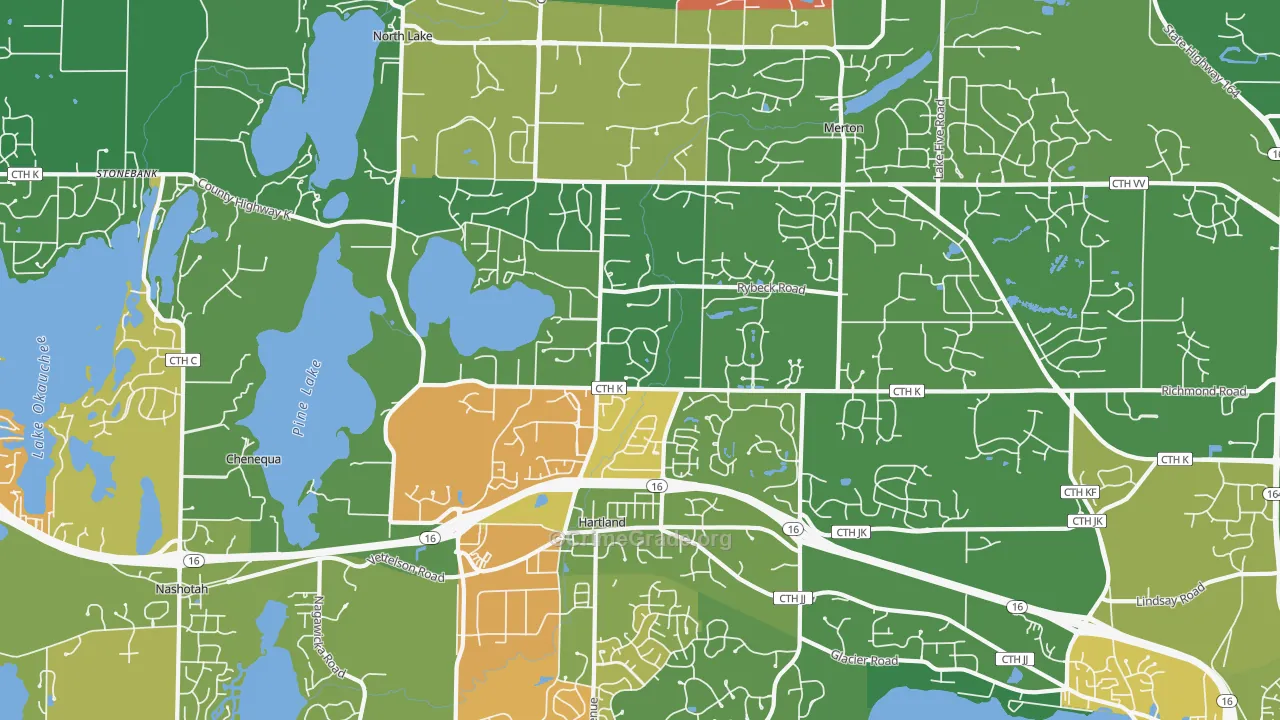 Hartland, WI Map of Assault Rates