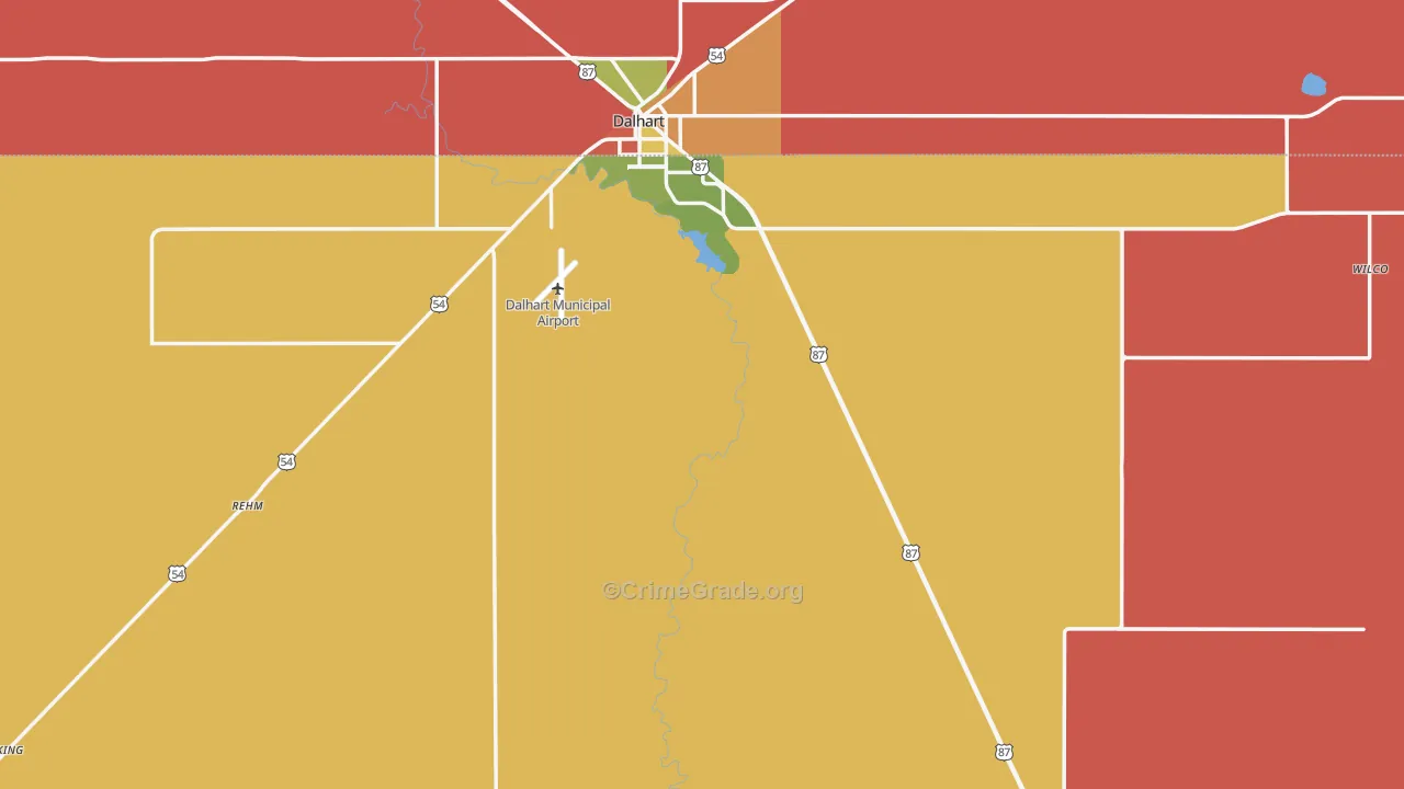 Hartley County, TX Map of Assault Rates