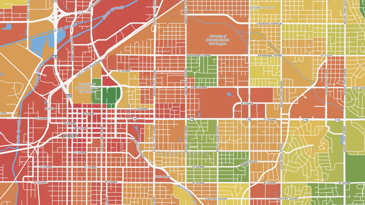 Hartley, Lincoln, NE Map of Assault Rates