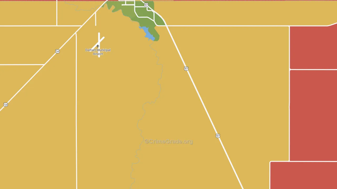 Hartley, TX Map of Assault Rates