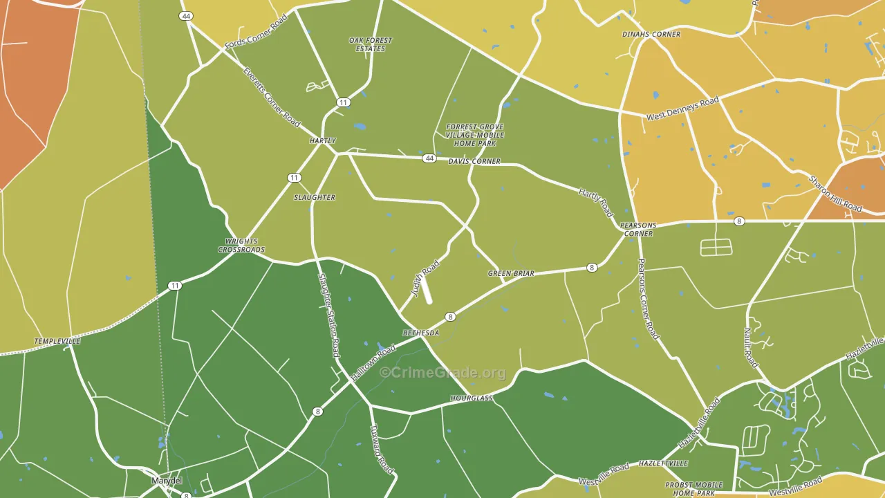 Hartly, DE Map of Assault Rates