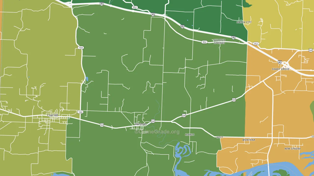 Hartman, AR Map of Assault Rates