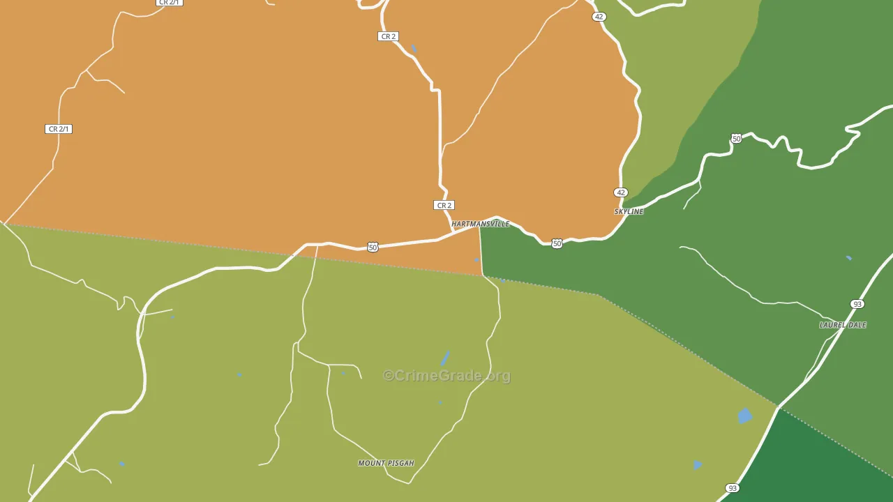 Hartmansville, WV Map of Assault Rates