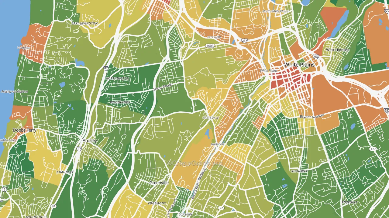 Hartsdale, NY Map of Assault Rates