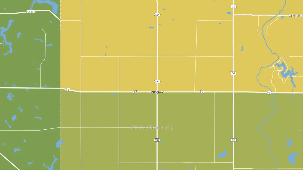 Hartsgrove, OH Map of Assault Rates
