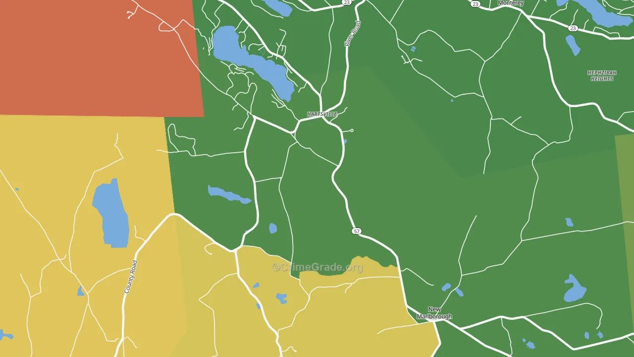 Hartsville, MA Map of Assault Rates