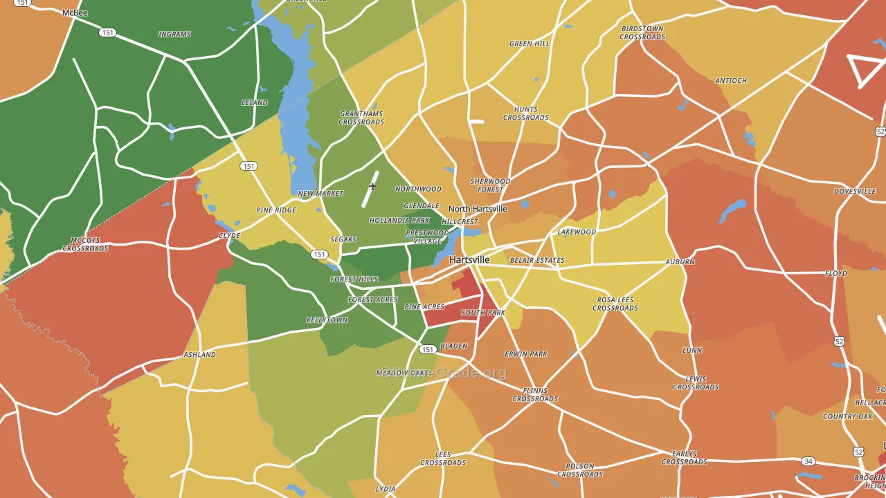 Hartsville, SC Map of Assault Rates