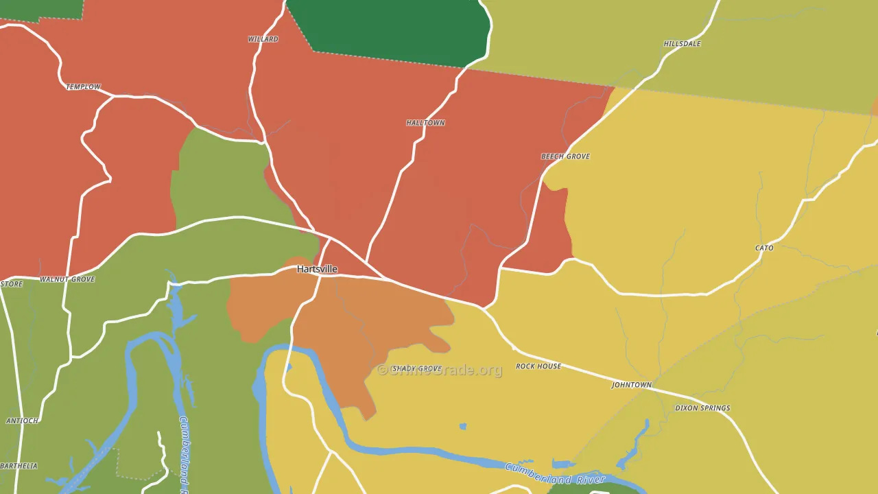 Hartsville, TN Map of Assault Rates