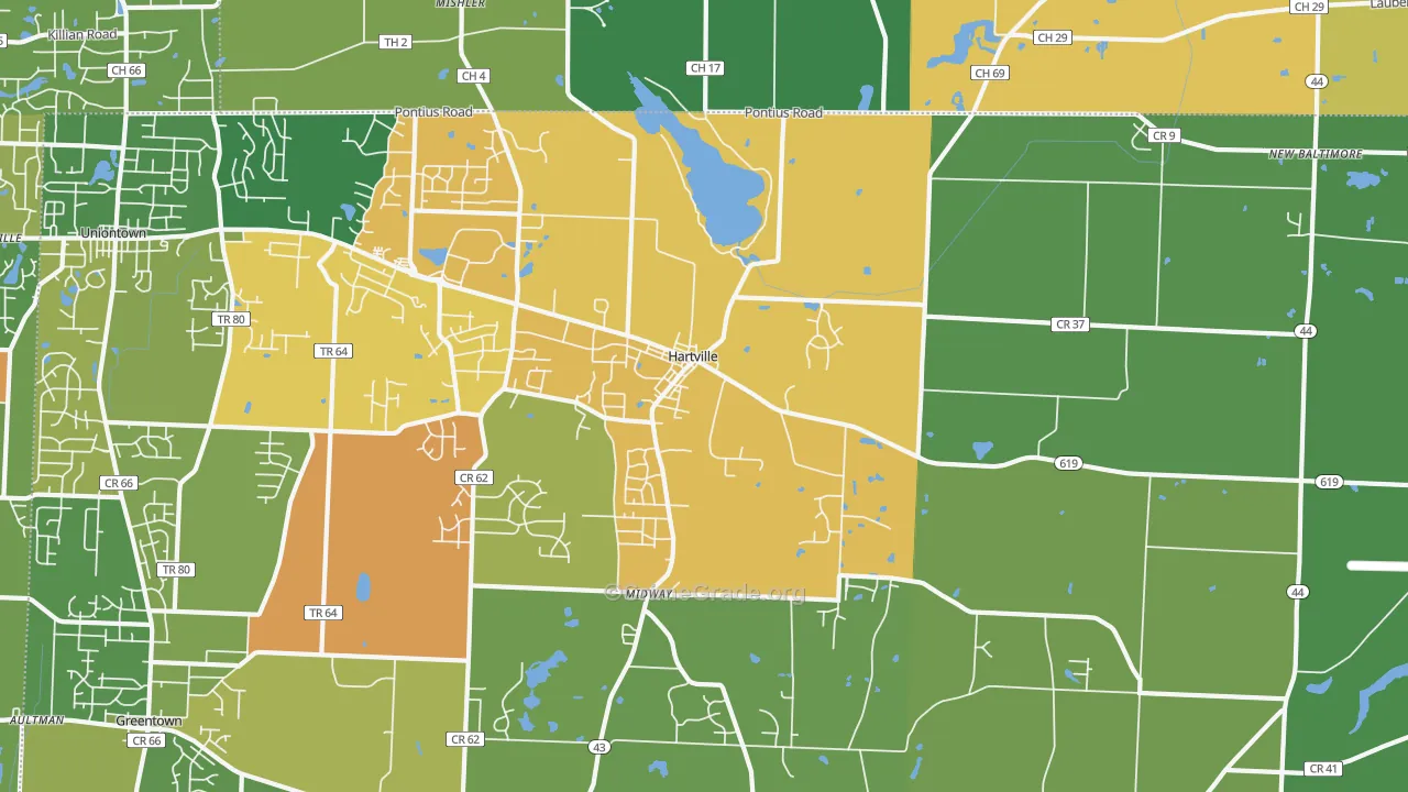 Hartville, OH Map of Assault Rates