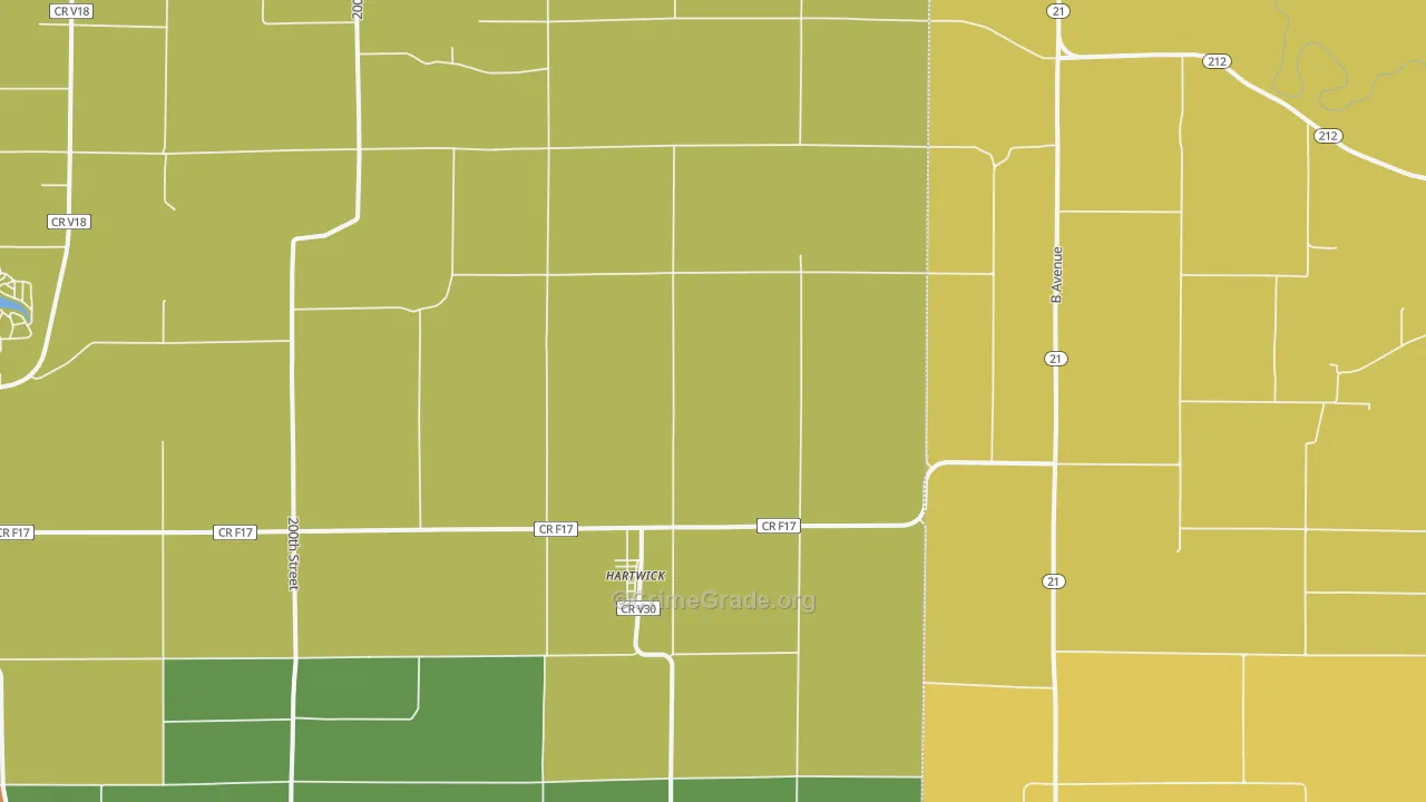 Hartwick, IA Map of Assault Rates