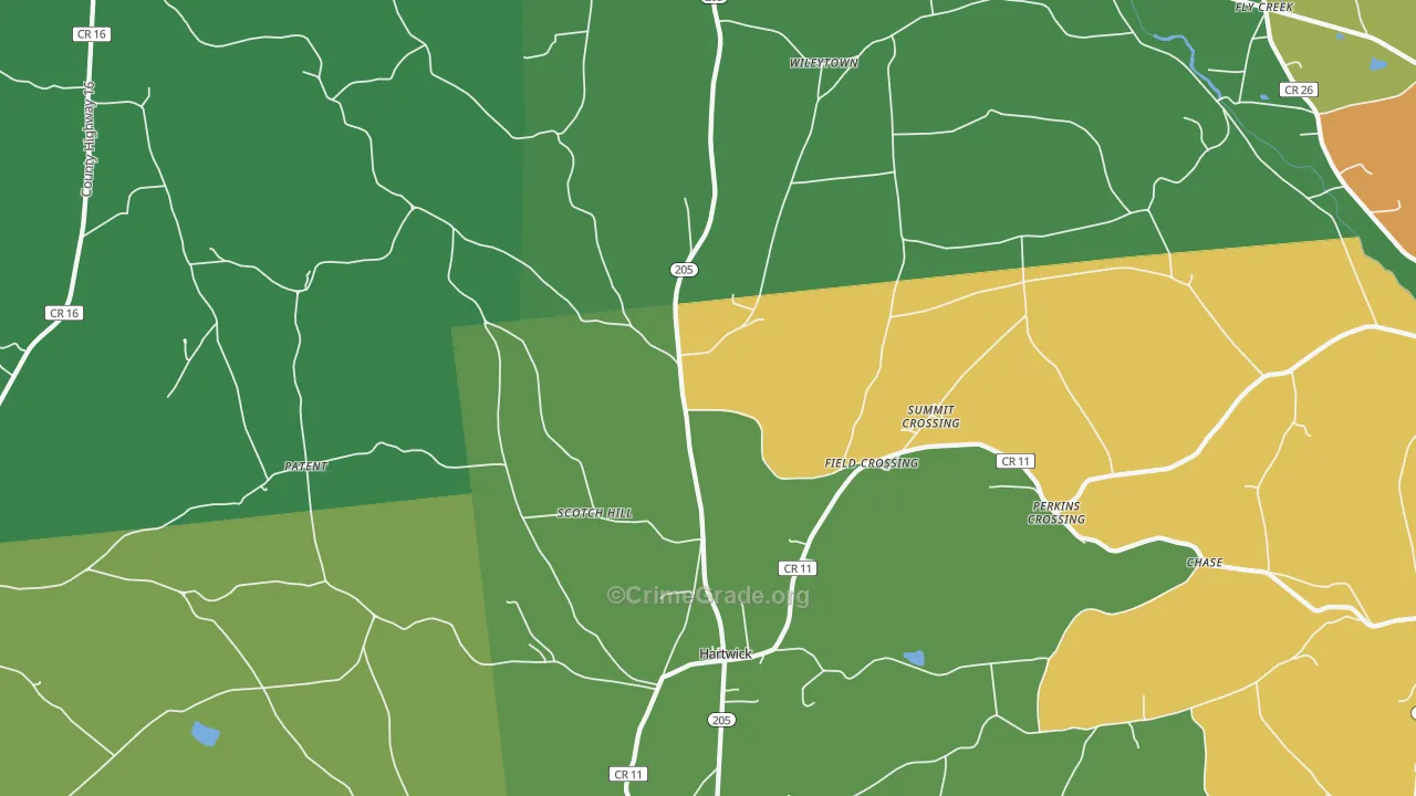 Hartwick, NY Map of Assault Rates