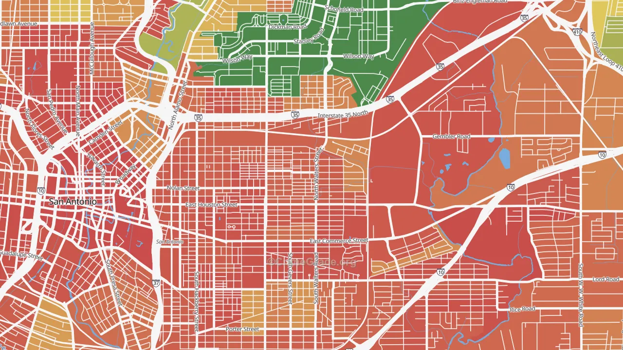 Harvard Place-Eastlawn, San Antonio, TX Map of Assault Rates