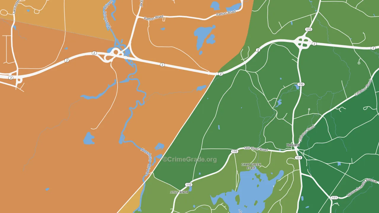Harvard Station, MA Map of Assault Rates