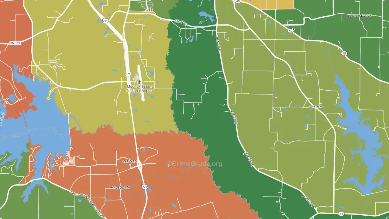 Harvard, TX Map of Assault Rates