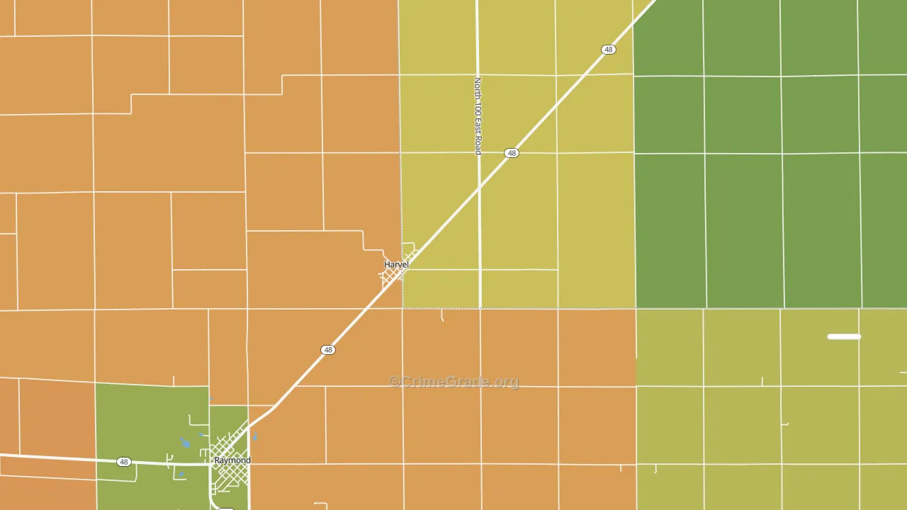 Harvel, IL Map of Assault Rates