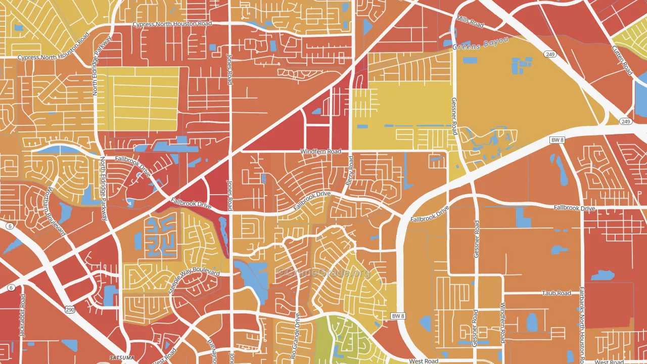 Harvest Bend, Houston, TX Map of Assault Rates