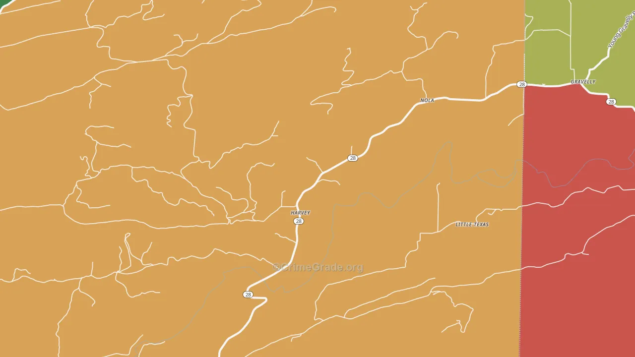Harvey, AR Map of Assault Rates