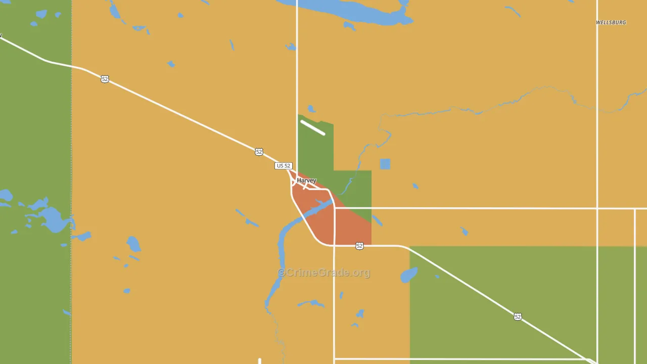 Harvey, ND Map of Assault Rates