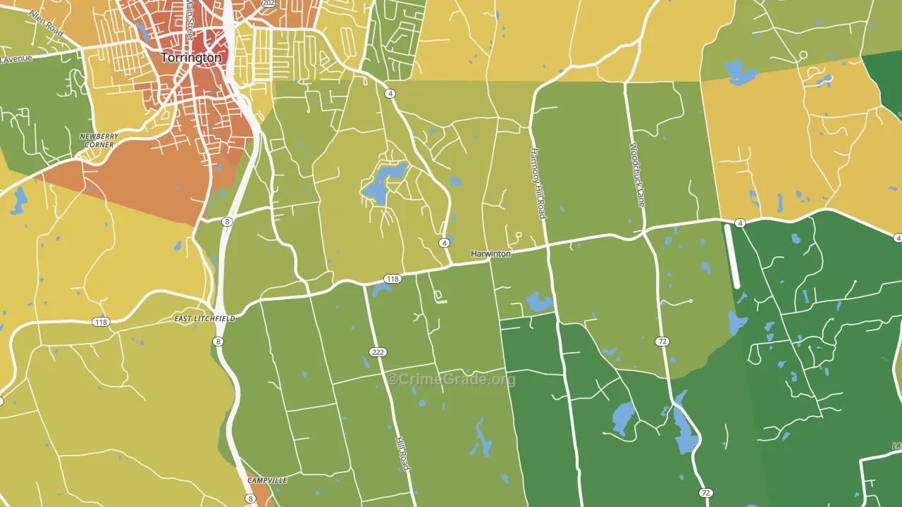 Harwinton, CT Map of Assault Rates