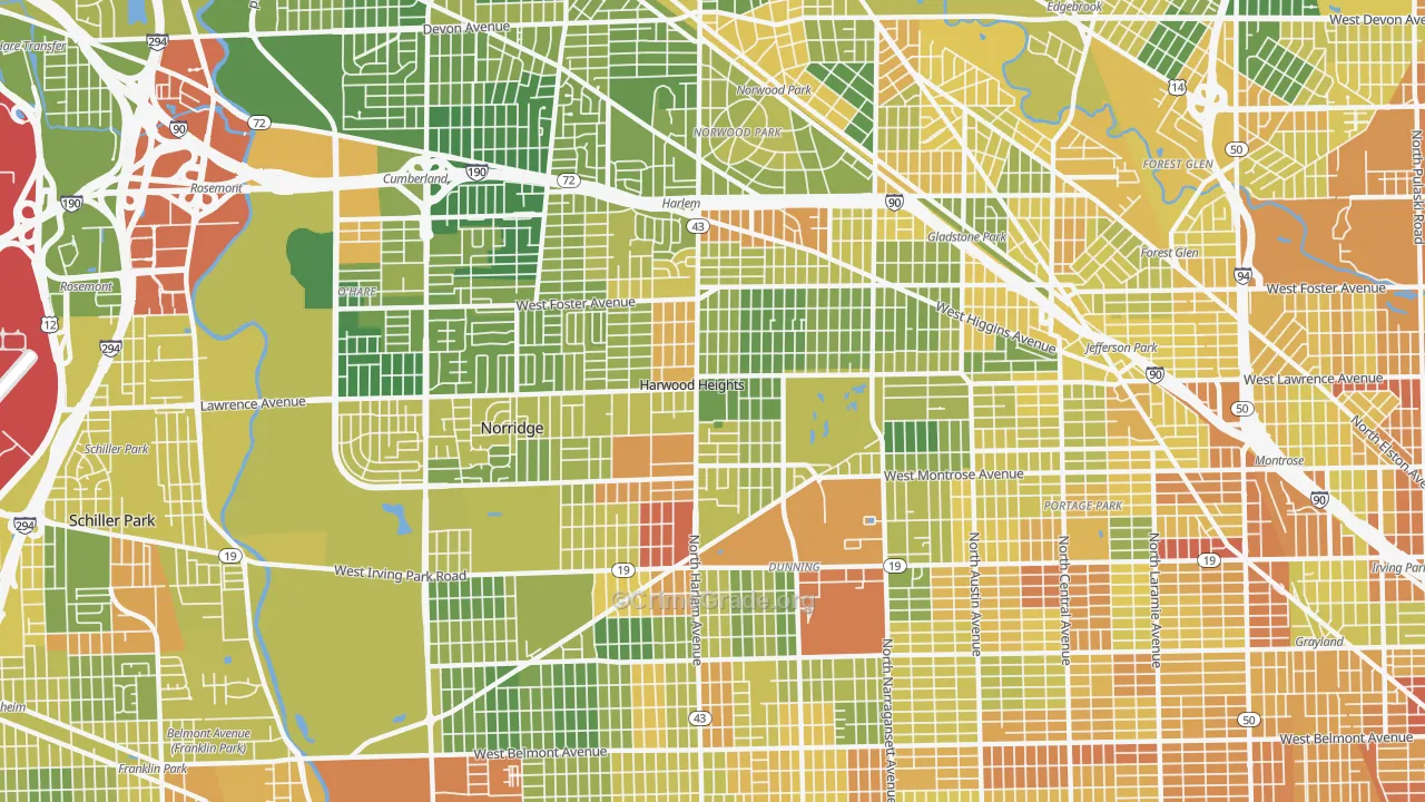 Harwood Heights, IL Map of Assault Rates