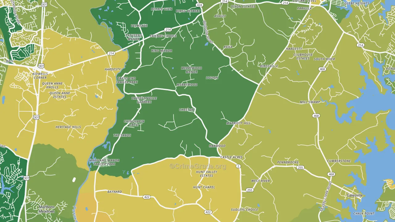 Harwood, MD Map of Assault Rates