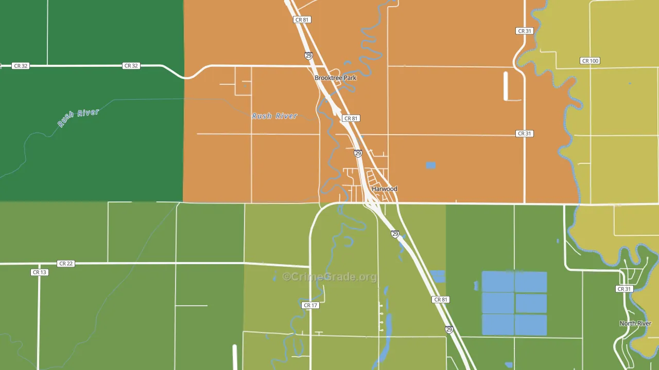 Harwood, ND Map of Assault Rates