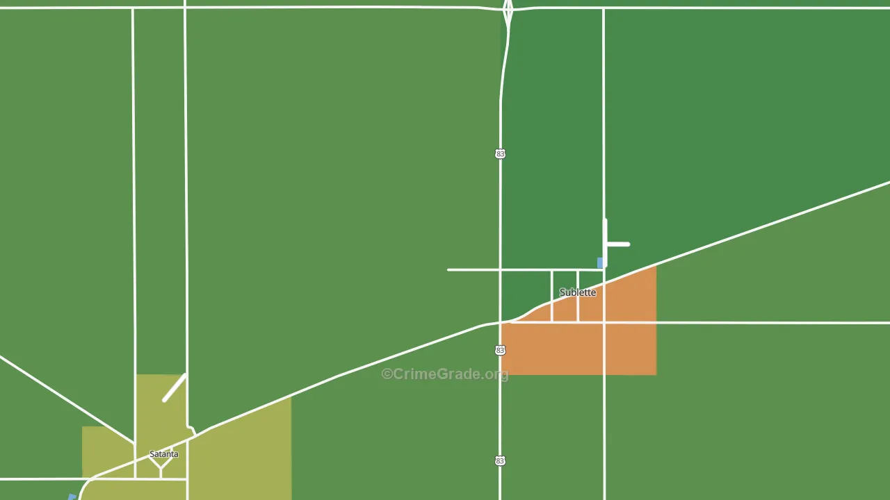 Haskell County, KS Map of Assault Rates