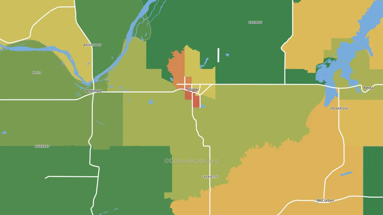 Haskell County, OK Map of Assault Rates