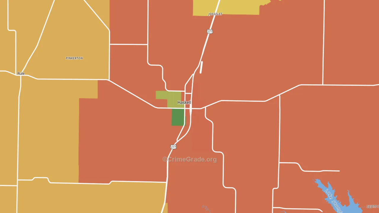 Haskell, TX Map of Assault Rates