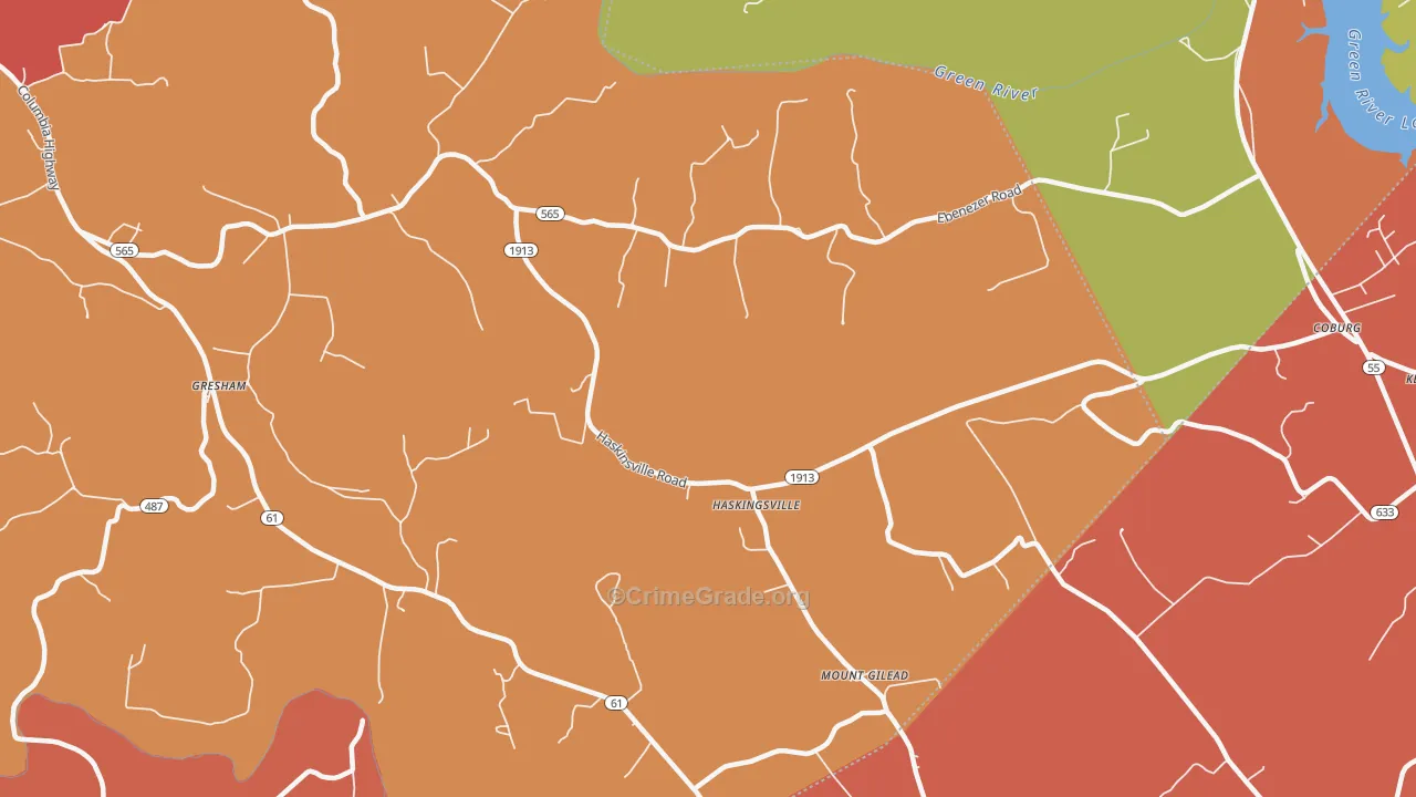 Haskingsville, KY Map of Assault Rates