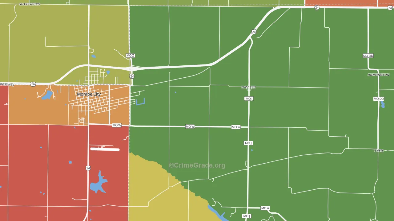 Hassard, MO Map of Assault Rates