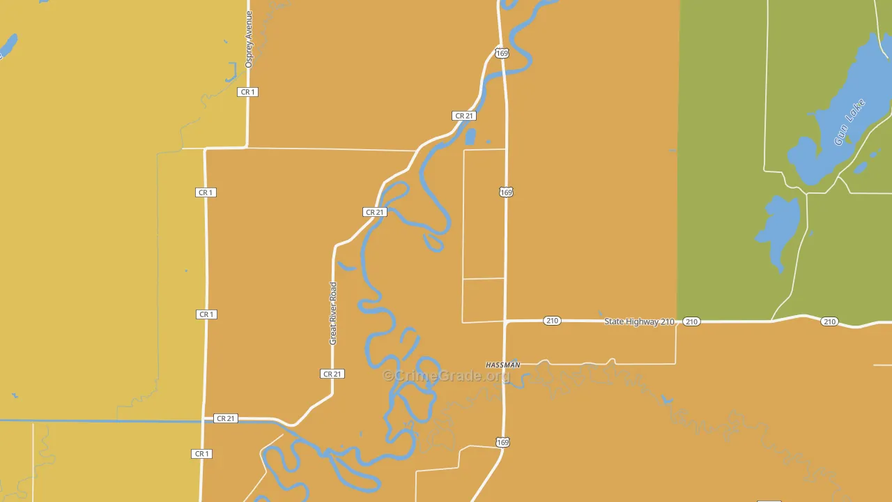 Hassman, MN Map of Assault Rates