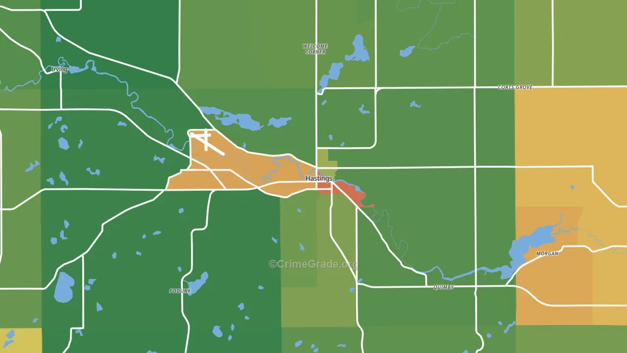 Hastings, MI Map of Assault Rates