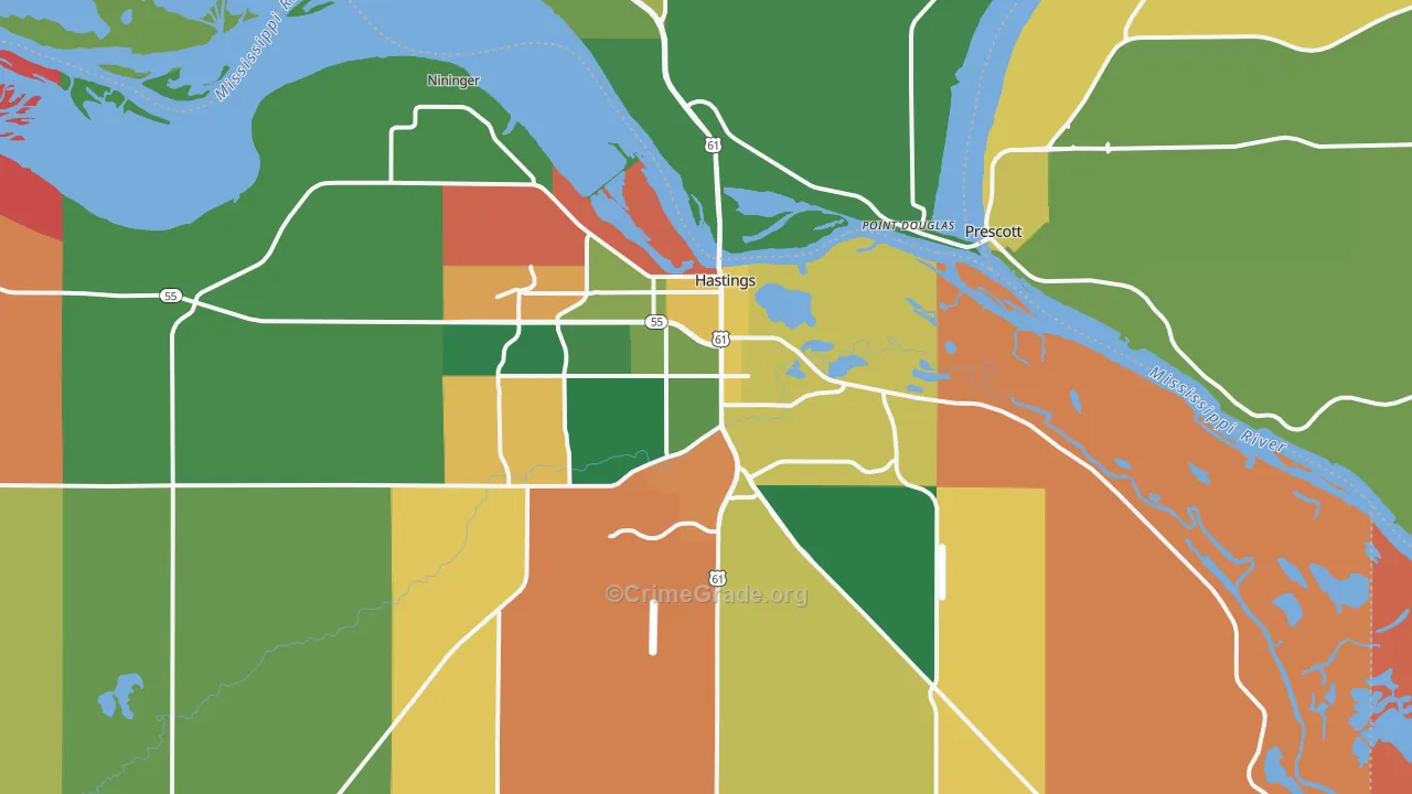 Hastings, MN Map of Assault Rates