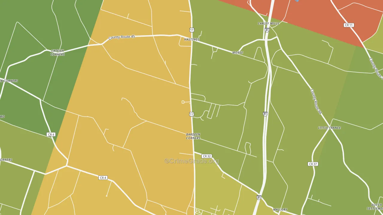 Hastings, NY Map of Assault Rates