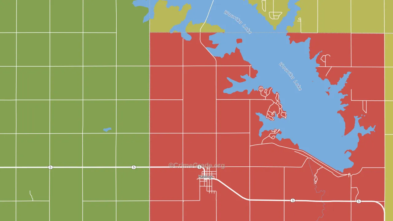 Hastings, OK Map of Assault Rates