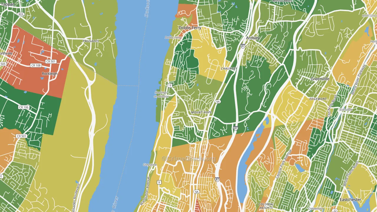 Hastings-on-Hudson, NY Map of Assault Rates