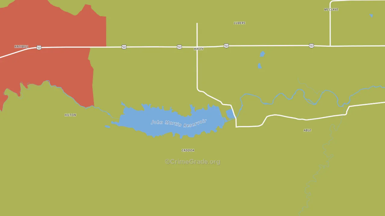 Hasty, CO Map of Assault Rates