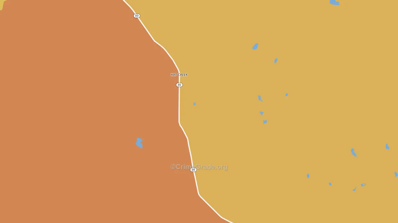 Hat Creek, CA Map of Assault Rates