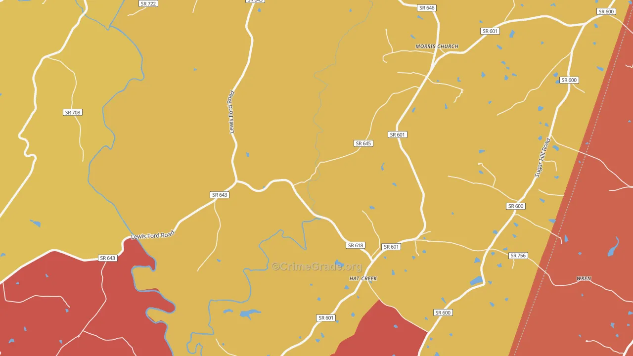 Hat Creek, VA Map of Assault Rates